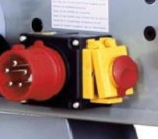 Holz Mann MSM100L_400V  Аварийное отключение  Большая красная кнопка мгновенно останавливает работу станка при возникновении аварийной ситуации 