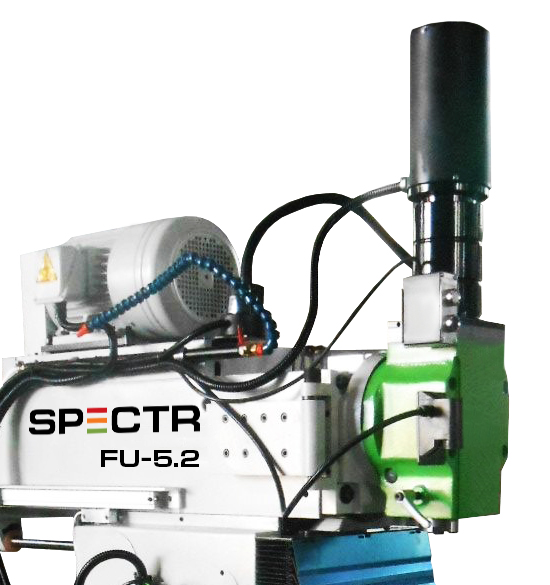 SPECTR FU-5.2  Вертикальный шпиндель с пневматической системой зажима инструмента  В базовой комплектации на вертикальный шпиндель (вертикальна фрезерная голова) установлена пневматическая система зажима-разжима инструмента  Предназначена автомати...
