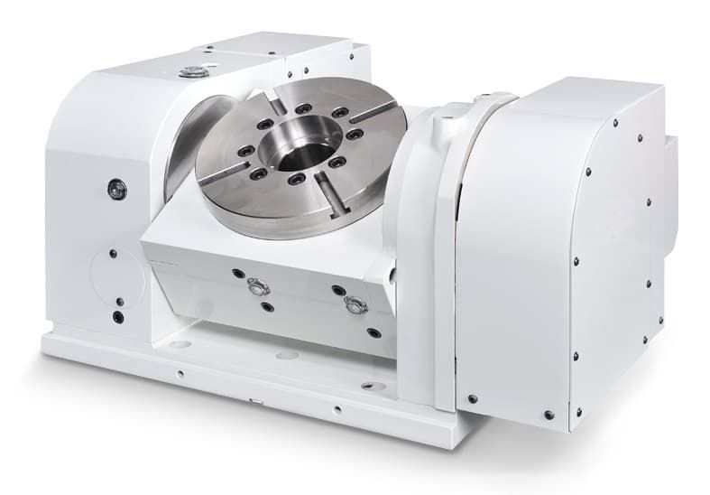 KMT KVL 1260A  Наклонно-поворотный стол  Станок оснащен наклонно-поворотным столом модели CNCT-250 от производителя GSA (Тайвань)  Позволяет производить 5-осевую обработку, не изменяя конструкцию станка и его электрооборудование  Только для модели...