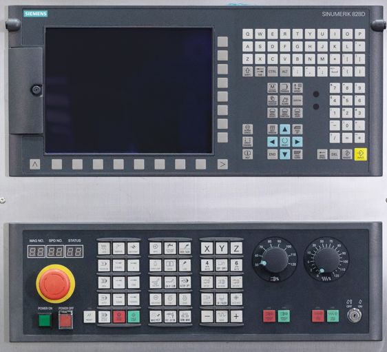 KVL850  Обновлённая система SIEMENS SINUMERIK 828D SW 26x  LCD монитор 10,4 дюймов  В версии Shop Mill расширен функционал: