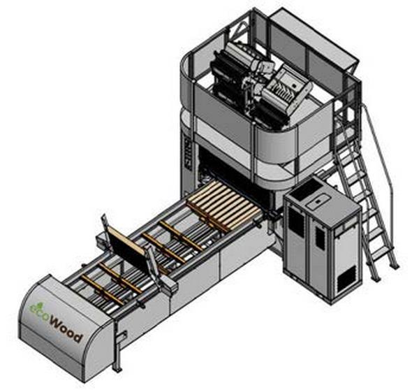 EcoWood Pallet Line 2500 Pallet Line 2500  Первый гидравлический гвоздезабивной станок  Мощность 33 кВт 