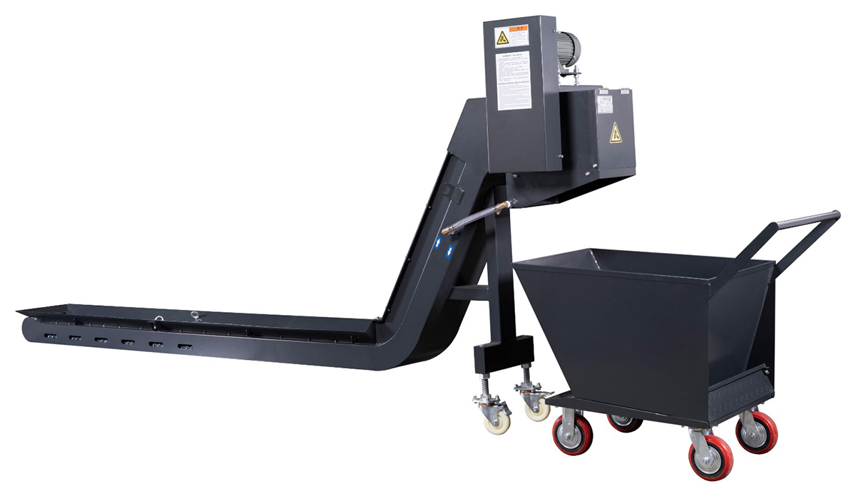 SPECTR MC1260  Конвейер удаления стружки  Для удаления отработанной стружки из зоны резания используется автоматически ленточный конвейер  Конвейер включается через M-код или напрямую от пульта управления  С помощью настроек устанавливается интерв...