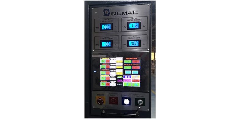 Qcmac SAF1300B-2  ПАНЕЛЬ УПРАВЛЕНИЯ           PLC- тачскрин (управление, настройки, контроль)                  Контрольные амперметры нагрузки с ЖК дисплеем        