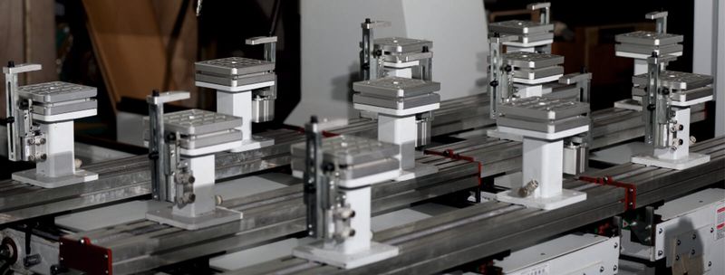 CF-MASTER T4 28  ФИКСАЦИЯ ЗАГОТОВОК   Вакуумным и пневмо-зажимом   6 траверс, 12 пневмо- зажимов   12 вакуумных присосок 