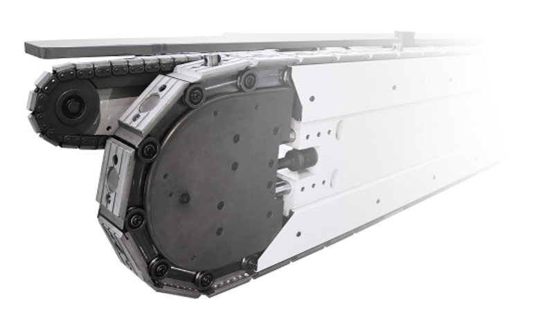 KDT KE-2368JHSKCAD  УПОРНЫЕ КУЛАЧКИ     					 Упорные кулачки встроены в транспортерную ленту для точного и бережного позиционирования детали, при ее подаче в станок и дальнейшей обработки на максимальной скорости  Упоры особенно эффективны при кр...