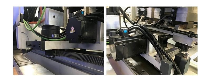 Tormat.Smart  ПЕРЕМЕЩЕНИЯ     Перемещение по оси X  при помощи серводвигателя YASKAWA мощностью 1,5 кВт 3000 об / мин    					 Косозубая зубчатая рейка и шестерня GUDEL Германия  Планетарный редуктор    					 Линейные направляющие и опорные ролики...