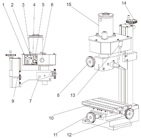 FABTEC Mini Mill X1 1  Переключатель вращения вперед, выключения, вращения назад