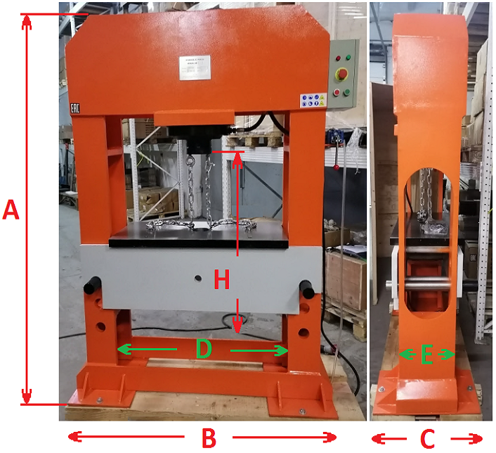 Stalex HP-100 А – общая высота станка