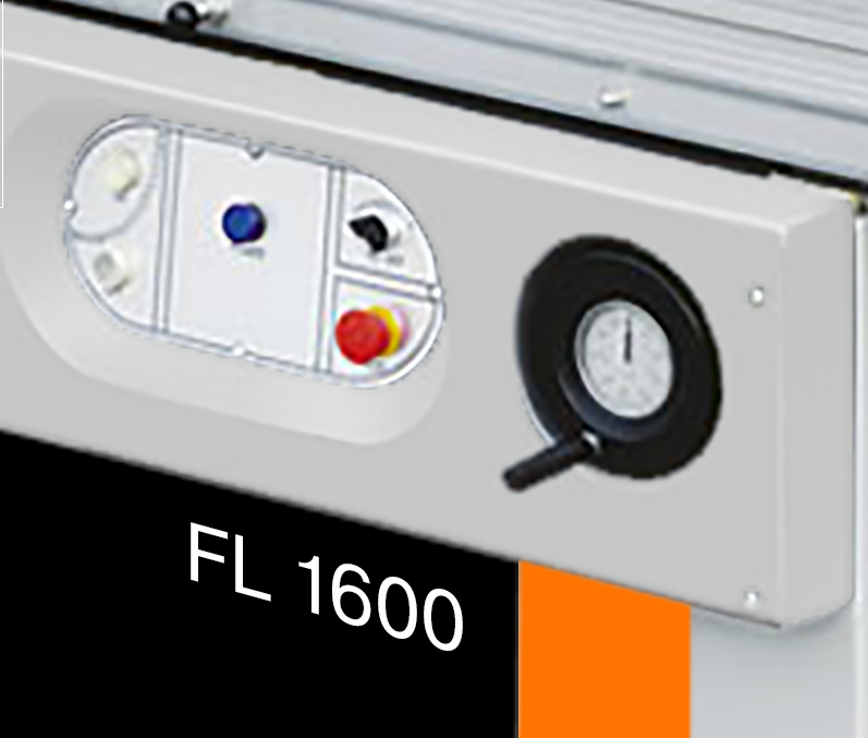 Filato FL-1600  Пульт управления  Пульт управления станка позволяет оператору быстро включить / выключить двигатели привода пил  Угол наклона удобно регулируется с помощью маховика на передней панели станка  Значение угла отображается на встроенно...