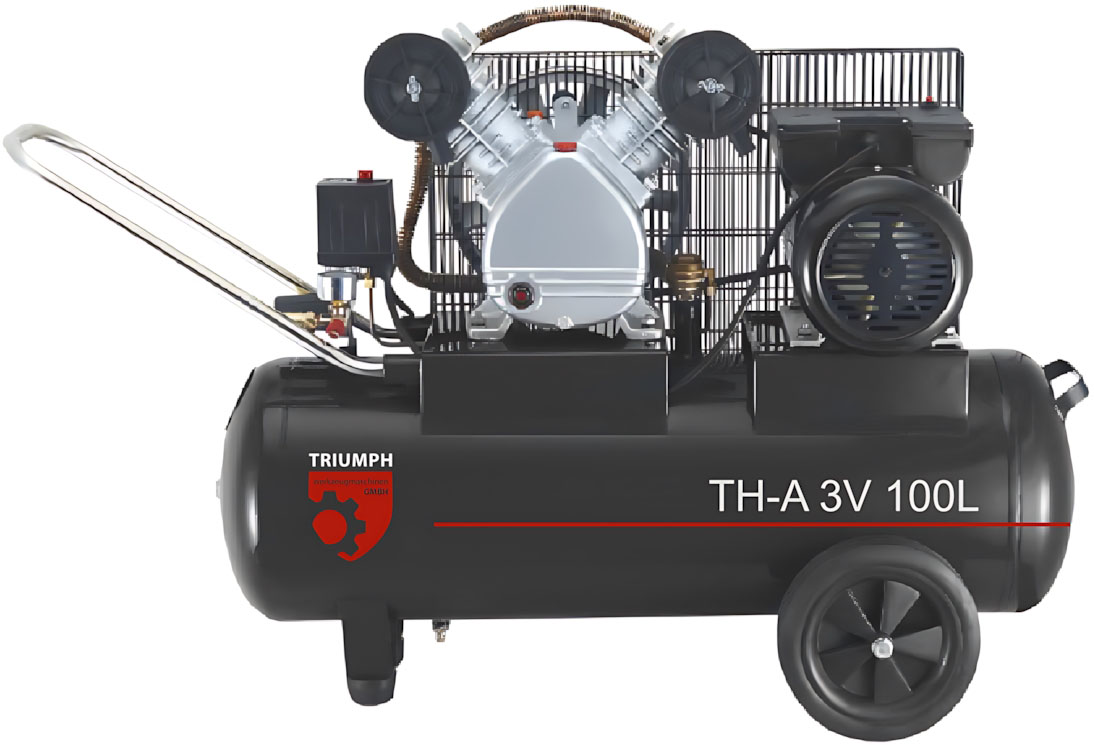 IRONMAC Press 200/HP  Поршневые компрессоры TRIUMPH TH-A 3V 100L  Производительность: 0 34 м³/мин Мощность: 2,2 кВт Давление: 10 Бар Осушитель воздуха: нетОбъем ресивера: 100 л Тип компрессора: поршневой компрессор TRIUMPH TH-A 3V 100L
