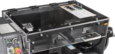 Visprom SP2138 
  Защита от стружки  
 Прозрачный защитный экран закрывает рабочую область, предотвращая попадание стружки в лицо оператора  
