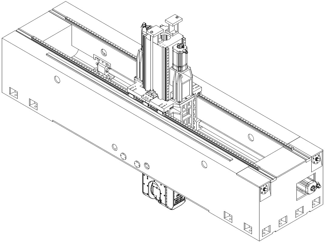 IRONMAC IMC-5X  4 линейных направляющих по оси Y  По оси Y используется 4 линейных направляющих роликового типа для тяжелых условий эксплуатации, обеспечения высокой жесткости, поддержания стабильной скорости подач 