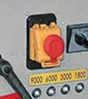 Holz Mann FS200S_400V  Быстрая остановка  Яркая красная кнопка быстро останавливает работу оборудования при возникновении аварийной ситуации 