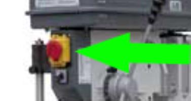 Optimum B25 Остановка двигателя На панели управления расположена большая красная кнопка - для экстренной остановки станка 